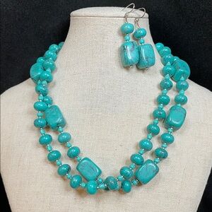 Premier Designs “Cabo” Beaded Necklace and Earring Set, mint condition!